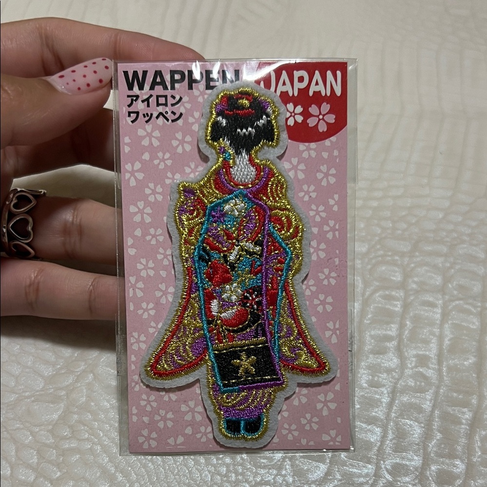 Colorful Embroidered Geisha Patch - NWT